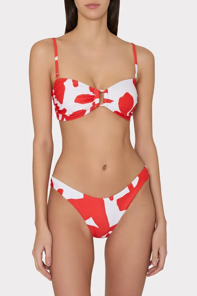 Women Swim and Coverups Milly Grand Foliage Bikini Top Redwhite Women Swim and Coverups Milly Grand Foliage Bikini Top Redwhite