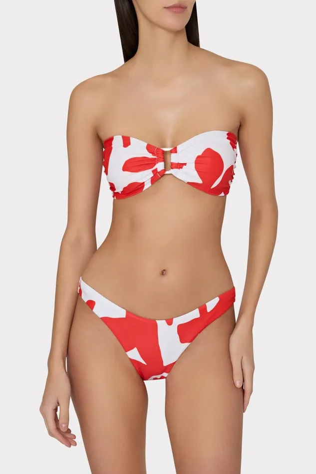 Women Swim and Coverups Milly Grand Foliage Bikini Top Redwhite Women Swim and Coverups Milly Grand Foliage Bikini Top Redwhite