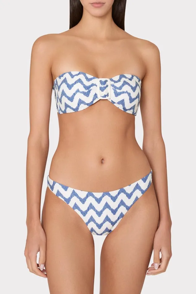 Women Swim and Coverups Milly Margot Barcelona Chevron Bikini Bottom Whiteblue Women Swim and Coverups Milly Margot Barcelona Chevron Bikini Bottom Whiteblue