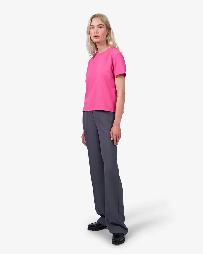 Women TShirts Colorfulstandard Organic Boxy Crop Tee 8211 Petrol Blue
