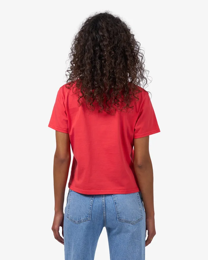 Women TShirts Colorfulstandard Organic Boxy Crop Tee 8211 Red Tangerine