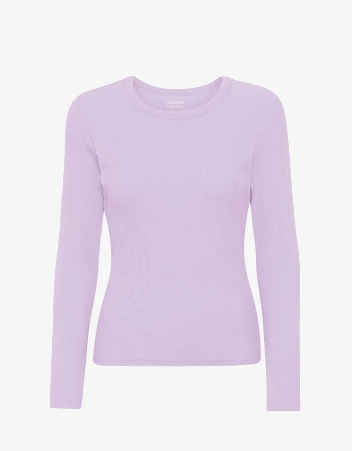 Women TShirts Colorfulstandard Women Organic Rib LS TShirt 8211 Soft Lavender