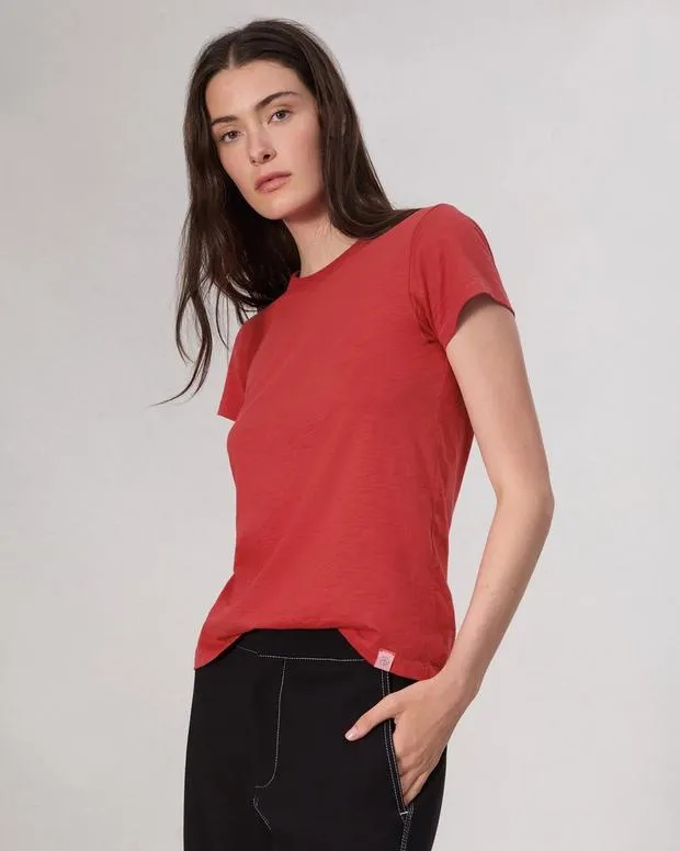 Women TShirts Rag and Bone The Slub Tee Red