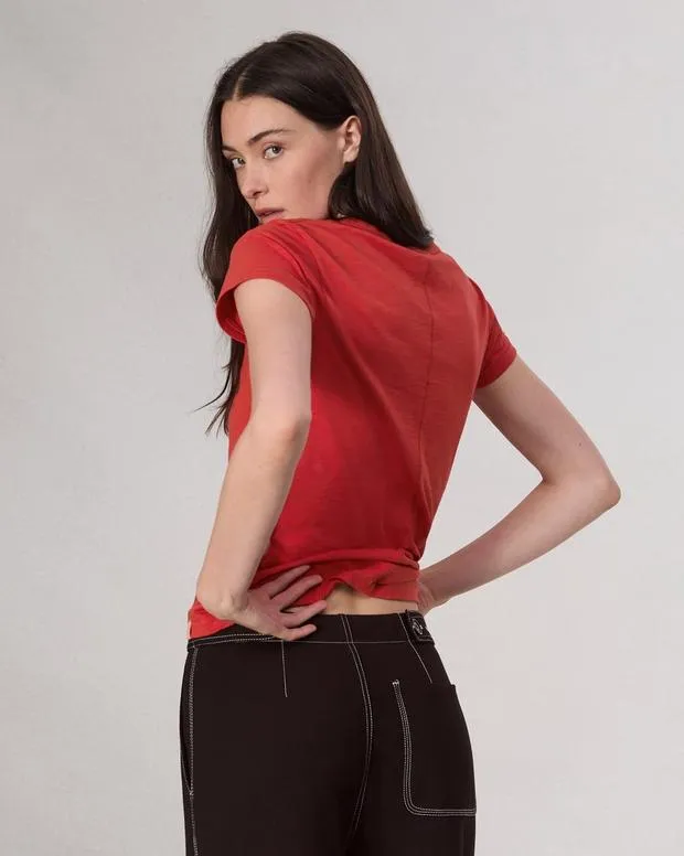 Women TShirts Rag and Bone The Slub Tee Red