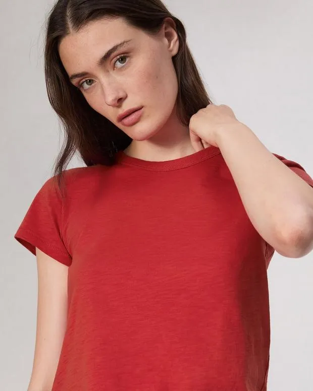 Women TShirts Rag and Bone The Slub Tee Red