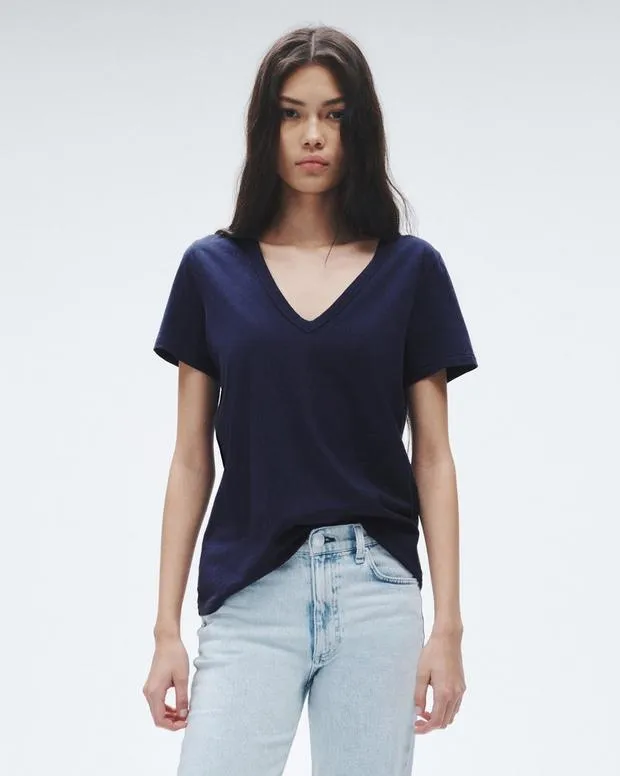 Women TShirts Rag and Bone The Slub Vee Salute