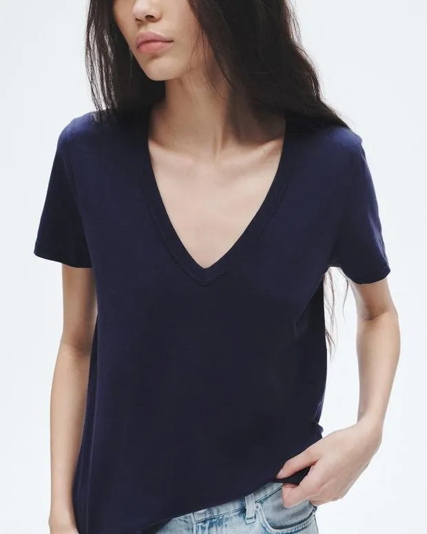 Women TShirts Rag and Bone The Slub Vee Salute