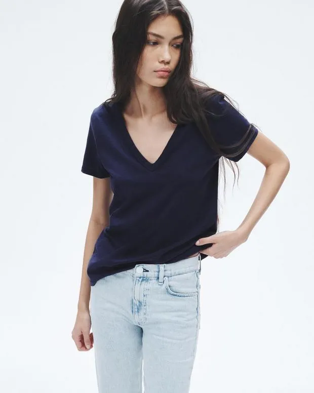 Women TShirts Rag and Bone The Slub Vee Salute