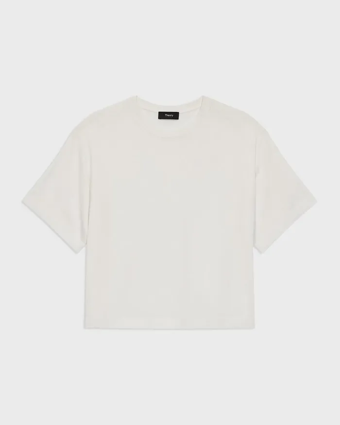 Women TShirts Tank Tops Theory Boxy Tee In Regal Wool New Ivory
