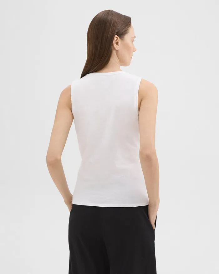 Women TShirts Tank Tops Theory Tiny Tank In Organic Cotton White