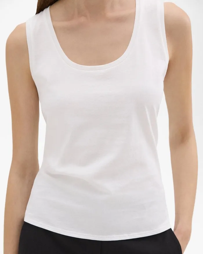 Women TShirts Tank Tops Theory Tiny Tank In Organic Cotton White