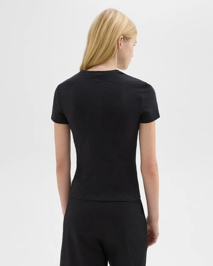 Women TShirts Tank Tops Theory Tiny Tee In Organic Slub Cotton Black