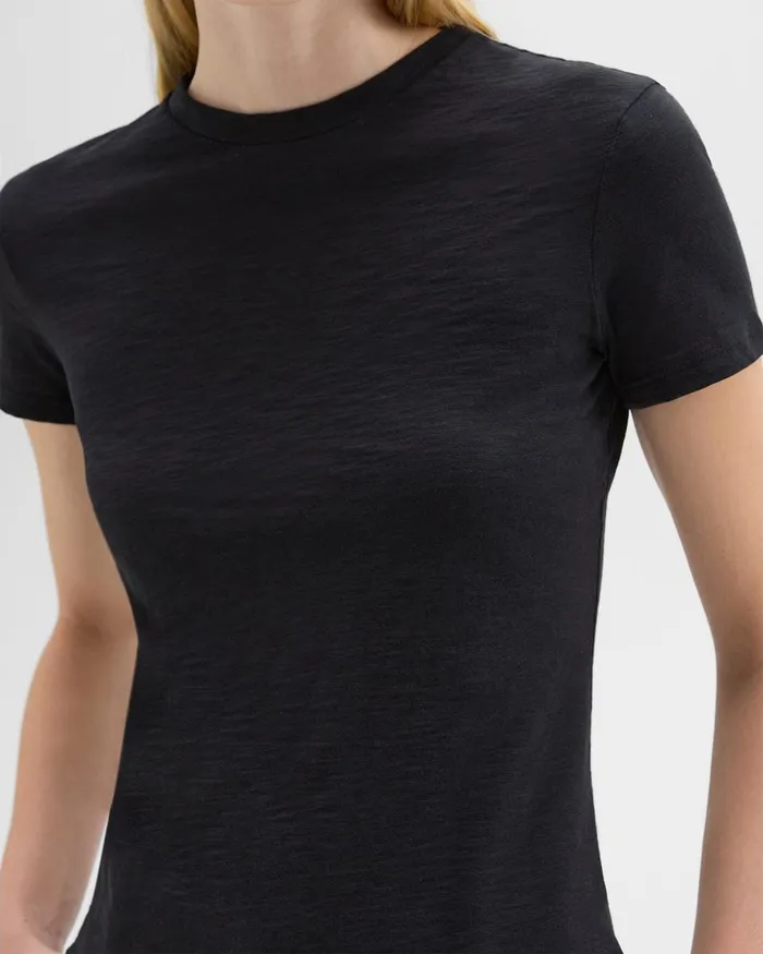 Women TShirts Tank Tops Theory Tiny Tee In Organic Slub Cotton Black