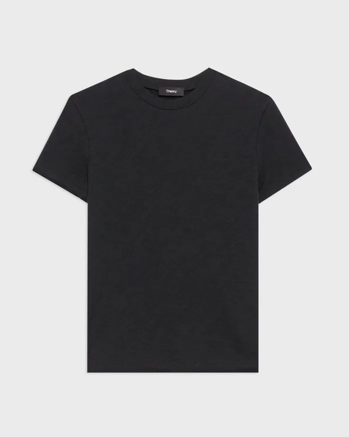 Women TShirts Tank Tops Theory Tiny Tee In Organic Slub Cotton Black