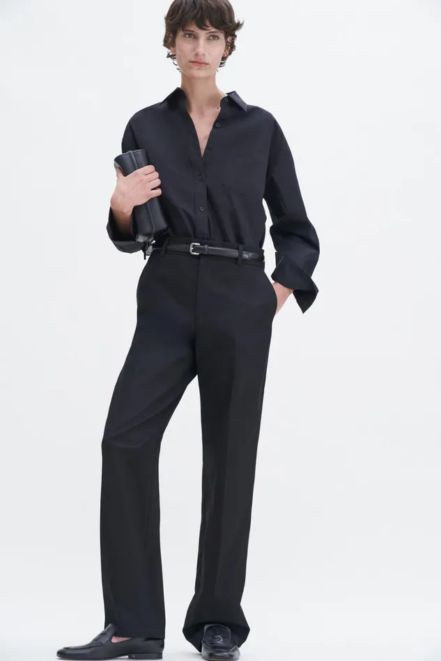 Women Tailored Cotton Trousers Black Filippa K Trousers