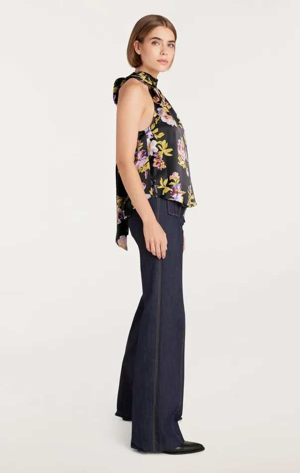 Women Tank Tops and Camisoles Cinq Sept Harlow Top Black Multi