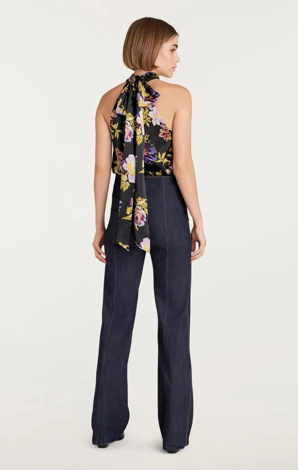 Women Tank Tops and Camisoles Cinq Sept Harlow Top Black Multi