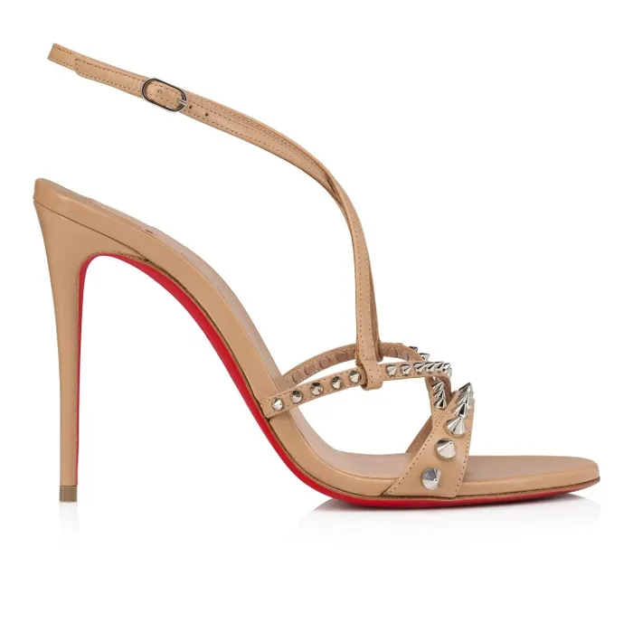 Women Tatooshka Spikes 100 Mm Strappy Sandals 8211 Kid Leather 8211 Blush Christian Louboutin Sandals and Slides