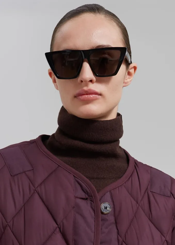 Women Teddy Quilted Jacket 8211 Burgundy The Frankie Shop Outerwear