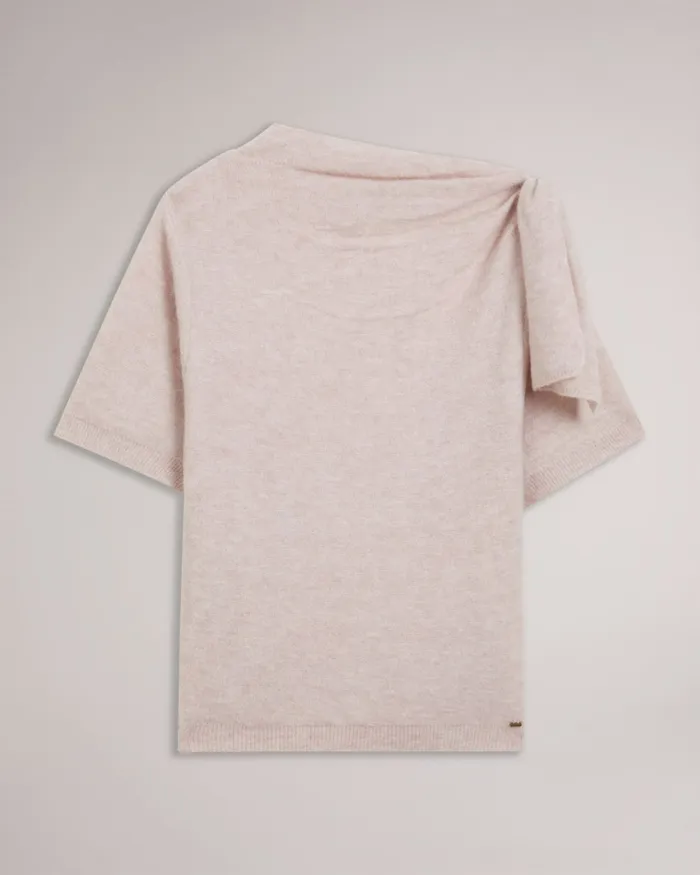 Women TEEBOW 8211 Bow Embellished Wool Top Pale Pink Ted Baker Tops and Blouses