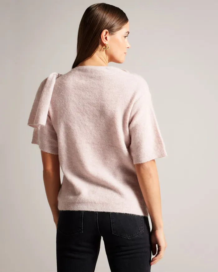 Women TEEBOW 8211 Bow Embellished Wool Top Pale Pink Ted Baker Tops and Blouses Women TEEBOW 8211 Bow Embellished Wool Top Pale Pink Ted Baker Tops and Blouses
