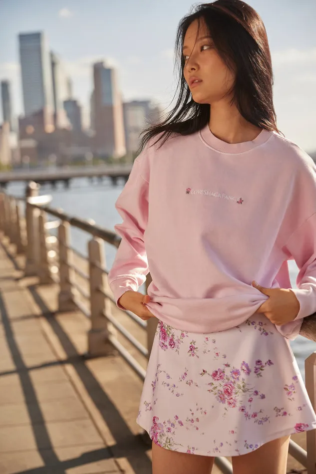 Women Tees and Fleece LoveShackFancy Palo Pullover Powder Pink