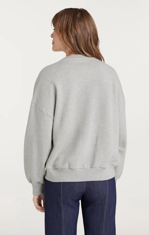 Women Tees and Pullovers Cinq Sept Heatset Smiley Joyeux Brandy Pullover Heather Greyblack