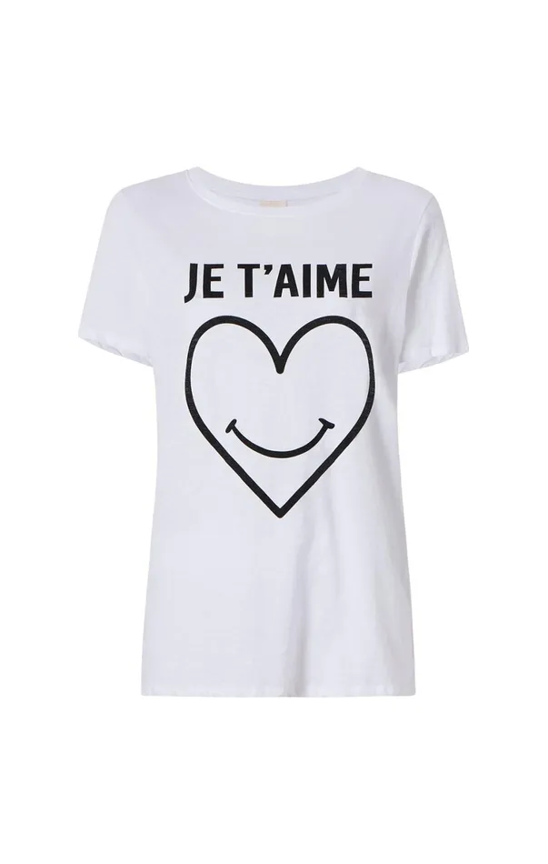 Women Tees and Pullovers Cinq Sept Smiling Heart Tee White
