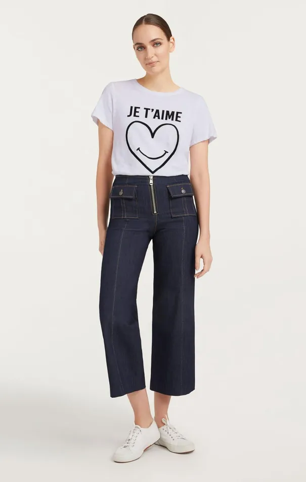 Women Tees and Pullovers Cinq Sept Smiling Heart Tee White