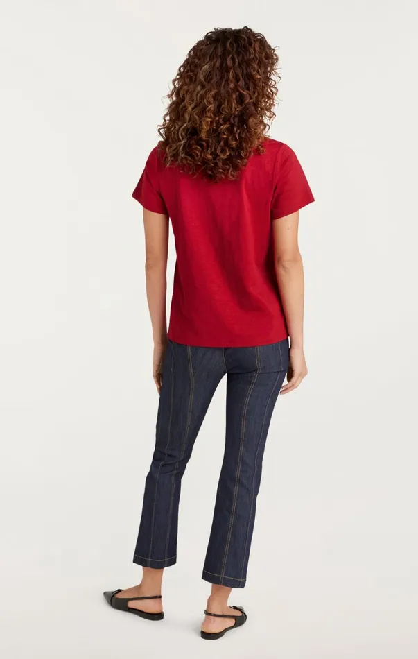 Women Tees and Pullovers Cinq Sept Toweled L039amour Shrunken Tee Rosewoodnavy
