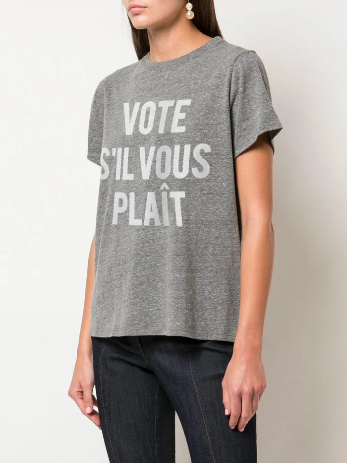 Women Tees and Pullovers Cinq Sept Vote Please Tee Heather Greywhite