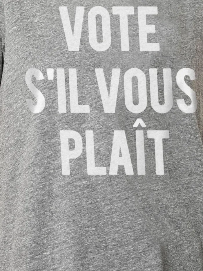 Women Tees and Pullovers Cinq Sept Vote Please Tee Heather Greywhite
