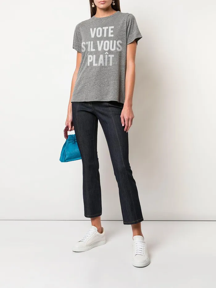 Women Tees and Pullovers Cinq Sept Vote Please Tee Heather Greywhite
