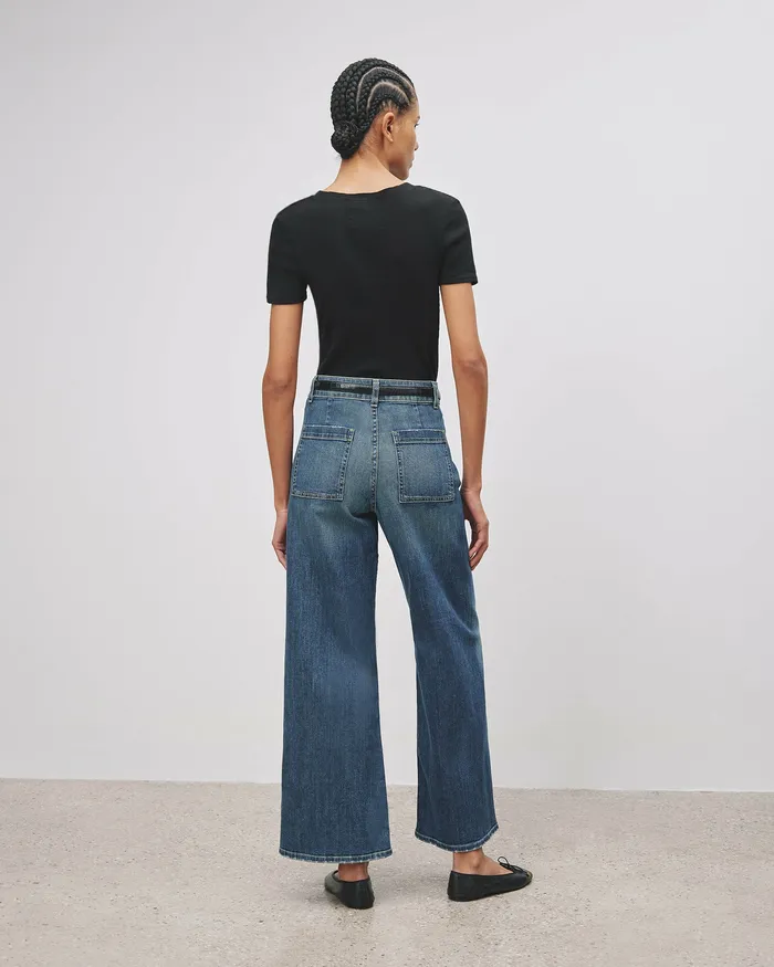 Women Tees Nili Lotan LORENE HENLEY Dark Navy