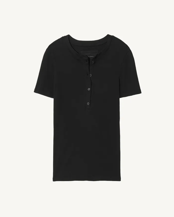 Women Tees Nili Lotan LORENE HENLEY Dark Navy
