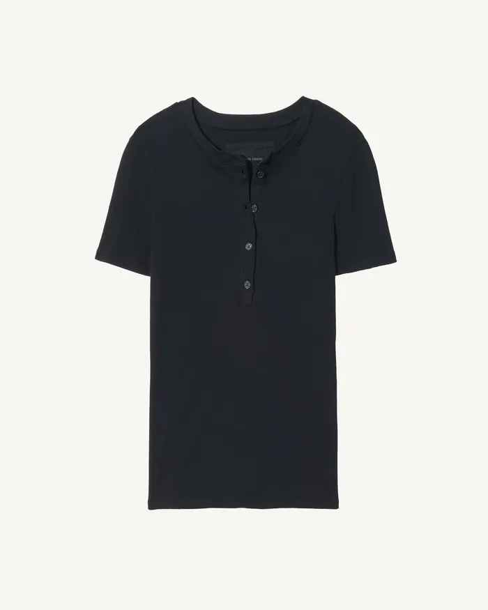 Women Tees Nili Lotan LORENE HENLEY Dark Navy