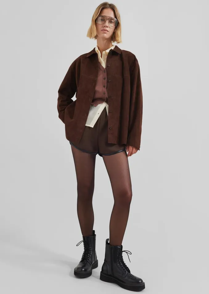 Women Thames Suede Jacket 8211 Brown The Frankie Shop Outerwear