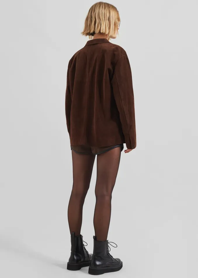 Women Thames Suede Jacket 8211 Brown The Frankie Shop Outerwear
