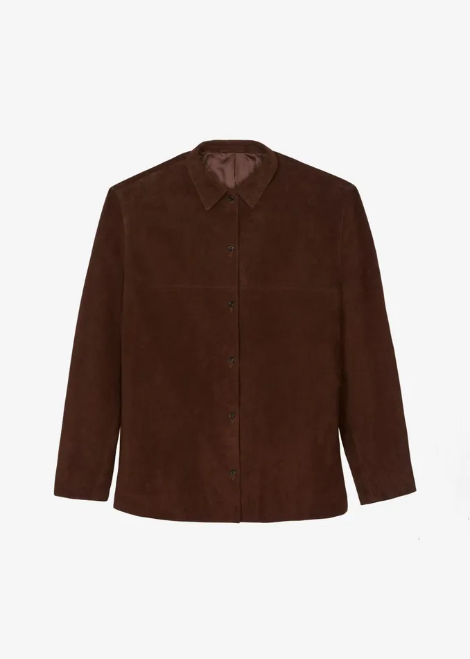 Women Thames Suede Jacket 8211 Brown The Frankie Shop Outerwear