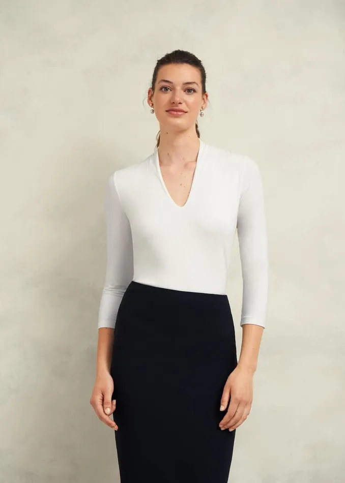 Women Tops Hobbs Aimee Double Fronted Top Ivory