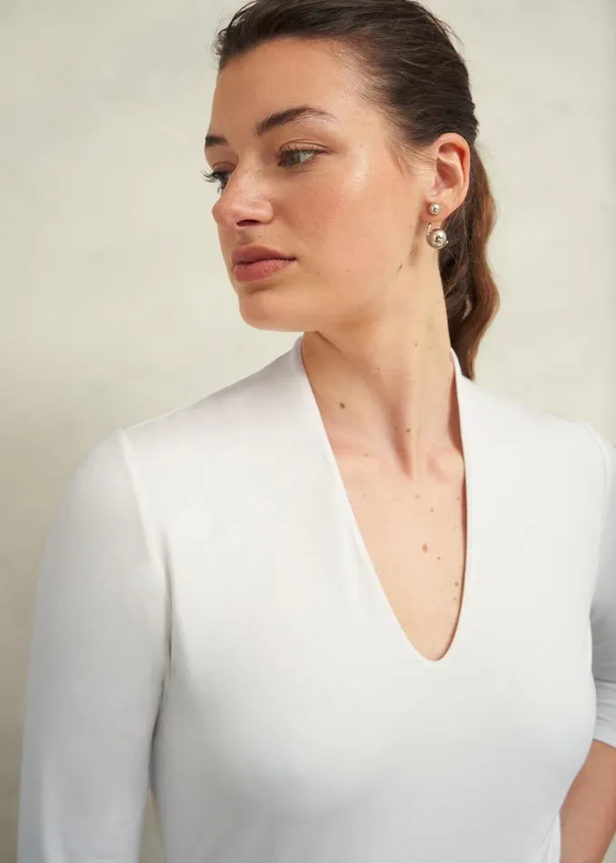 Women Tops Hobbs Aimee Double Fronted Top Ivory