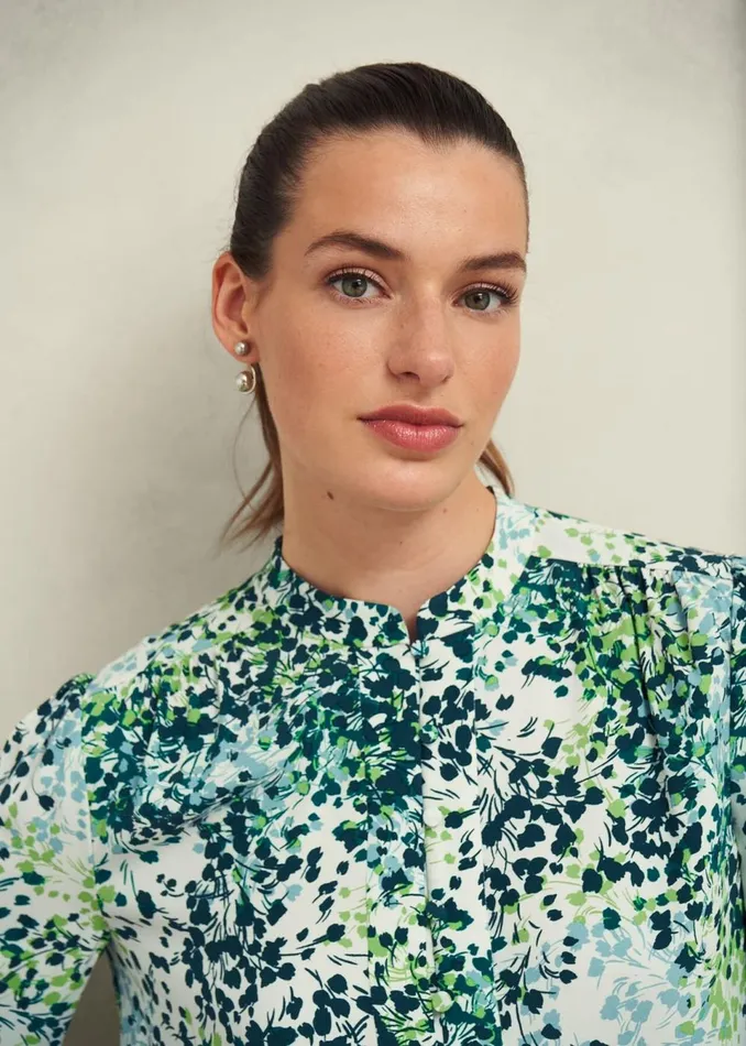 Women Tops Hobbs Beatrix Blouse Ivory Multi