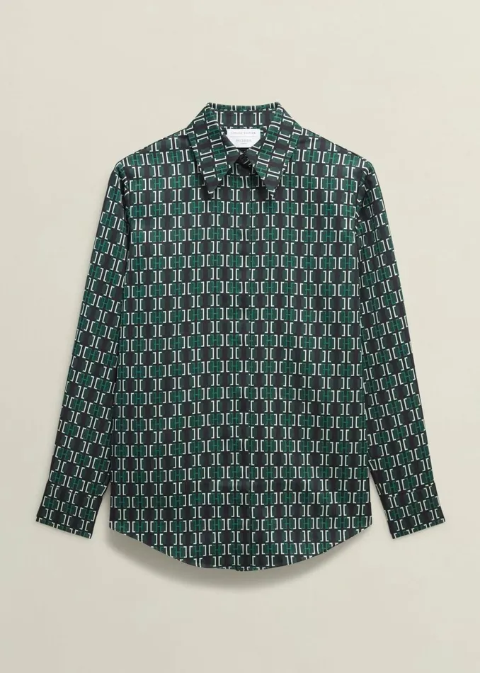 Women Tops Hobbs Finwell Satin Shirt Multi
