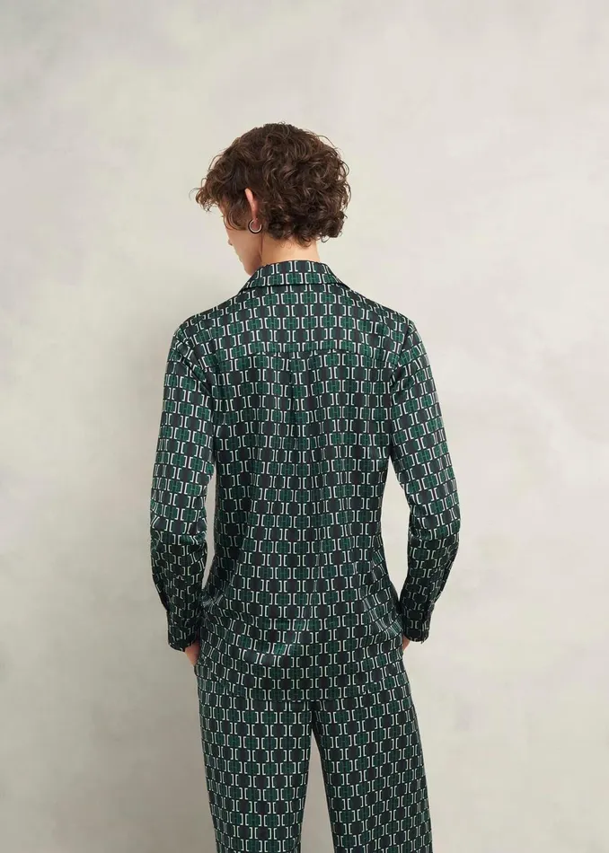 Women Tops Hobbs Finwell Satin Shirt Multi