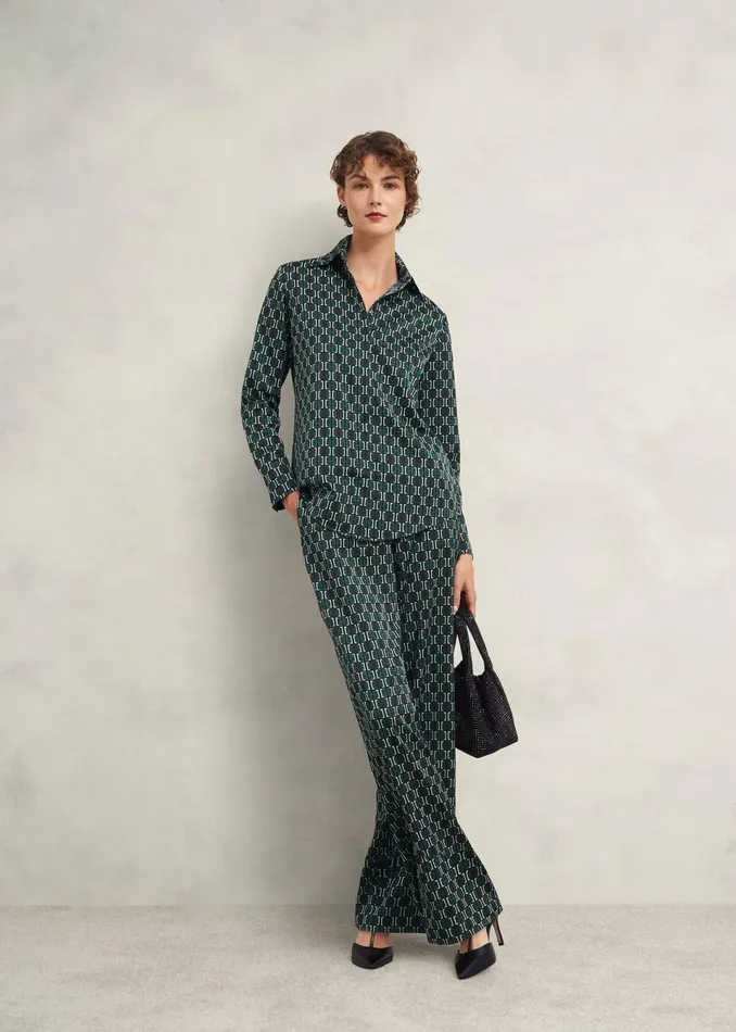 Women Tops Hobbs Finwell Satin Shirt Multi