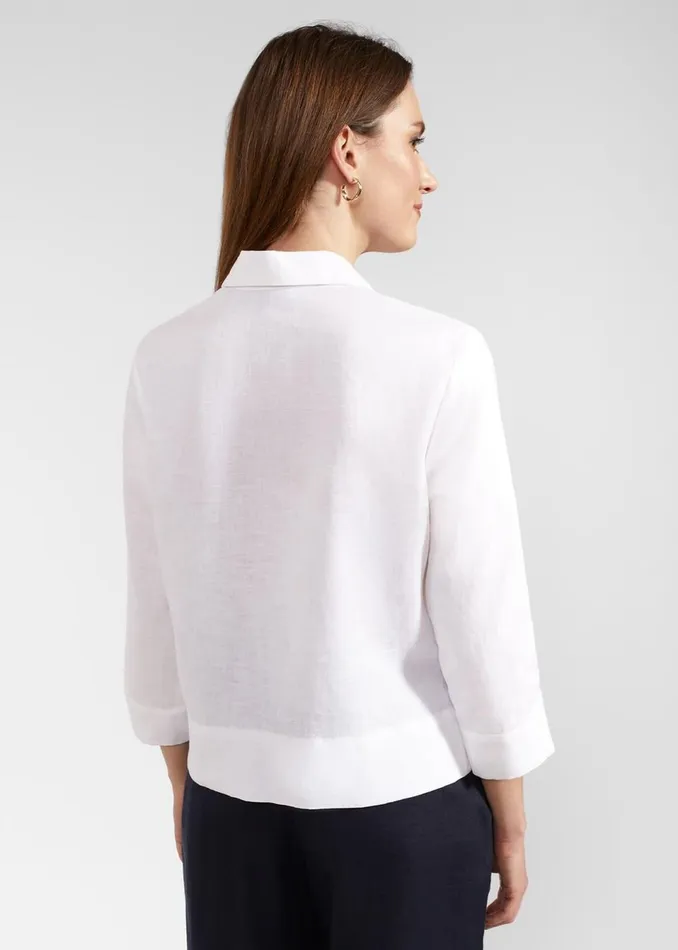 Women Tops Hobbs Nita Linen Shirt White