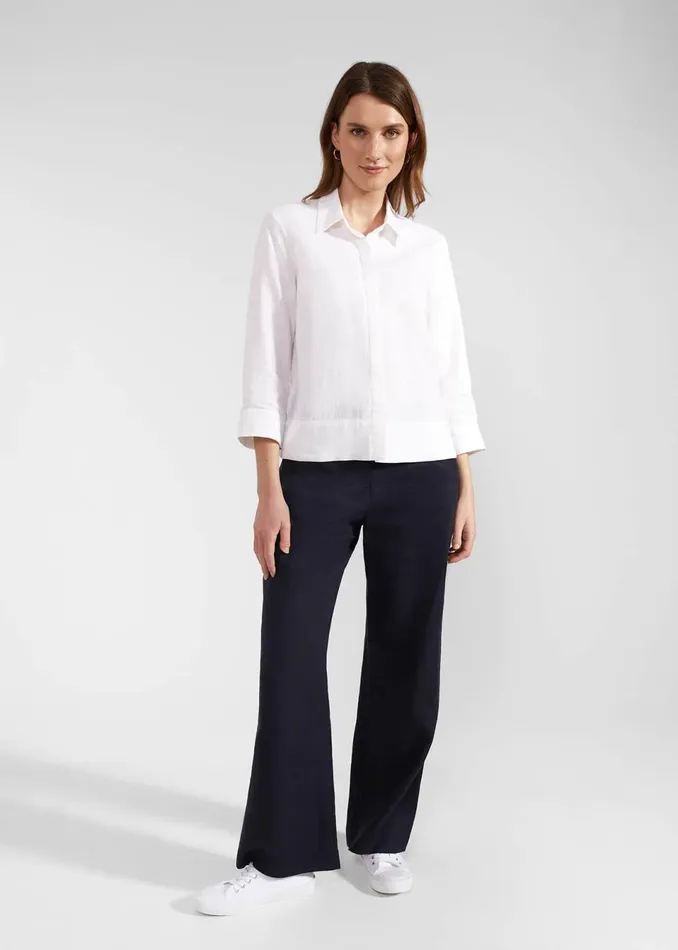 Women Tops Hobbs Nita Linen Shirt White