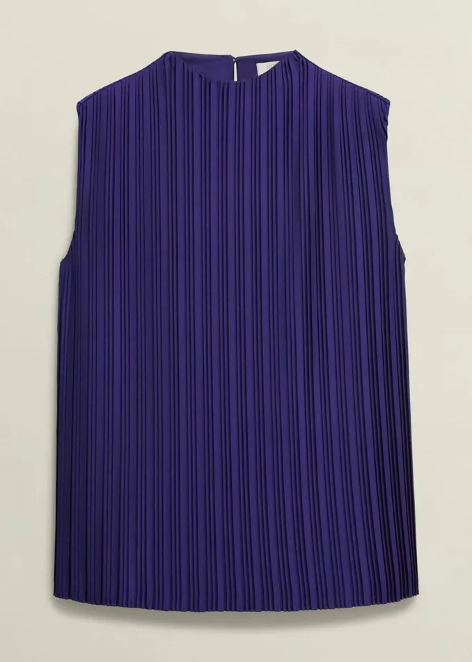 Women Tops Hobbs Orla Pleated Blouse Rich Blue