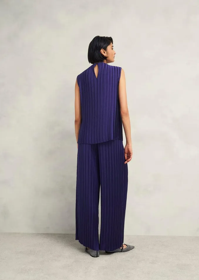 Women Tops Hobbs Orla Pleated Blouse Rich Blue