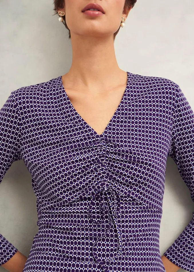 Women Tops Hobbs Simmy Printed Top Purple Multi